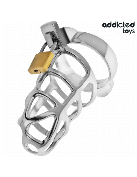 ADDICTED TOYS LOCKED SILVER LOCK JAULA PARA PENE DE METAL TALLA M