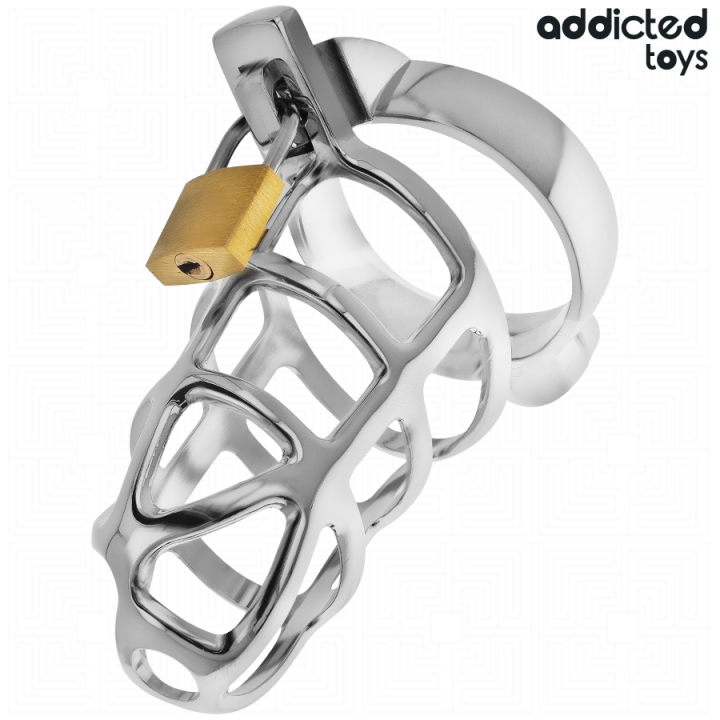 ADDICTED TOYS LOCKED SILVER LOCK JAULA PARA PENE DE METAL TALLA M