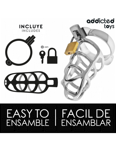ADDICTED TOYS LOCKED SILVER LOCK JAULA PARA PENE DE METAL TALLA S ADDICTED TOYS LOCKED SILVER LOCK JAULA PARA PENE DE METAL TALLA S