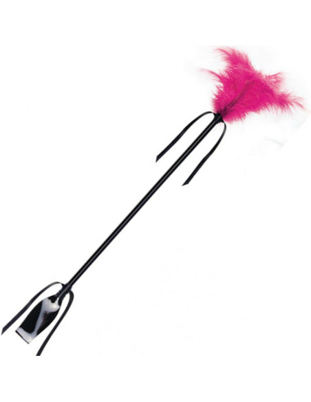 SECRETPLAY FUSTA PLUMA NEGRO Y FUCSIA