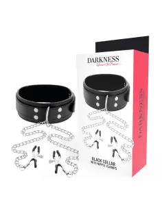 DARKNESS COLLAR CON PINZAS PARA PEZONES NEGRO