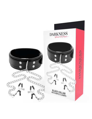 DARKNESS COLLAR CON PINZAS PARA PEZONES NEGRO