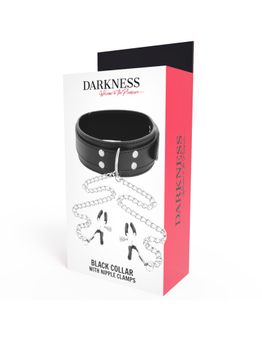 DARKNESS COLLAR CON PINZAS PARA PEZONES NEGRO