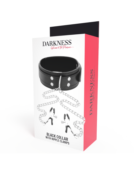 DARKNESS COLLAR CON PINZAS PARA PEZONES NEGRO DARKNESS COLLAR CON PINZAS PARA PEZONES NEGRO