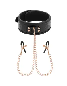 BEGME BLACK EDITION COLLAR CON CADENAS Y PINZAS PEZONES CON FORRO DE NEOPRENO