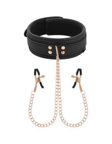 COQUETTE CHIC DESIRE FANTASY COLLAR CON PINZAS PEZONES CON FORRO DE NEOPRENO
