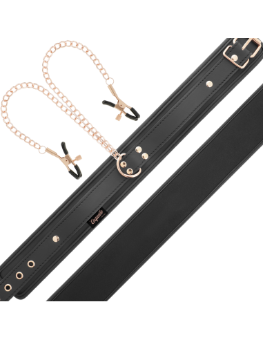 COQUETTE CHIC DESIRE FANTASY COLLAR CON PINZAS PEZONES CON FORRO DE NEOPRENO