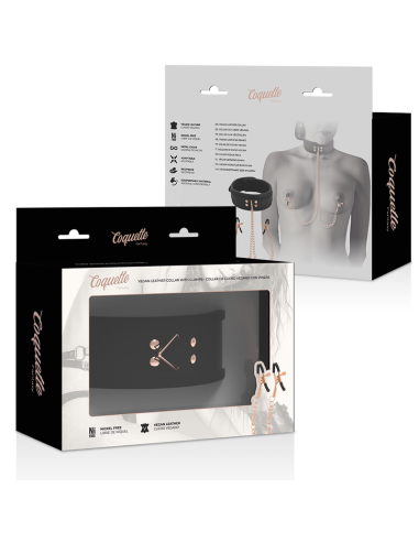 COQUETTE CHIC DESIRE FANTASY COLLAR CON PINZAS PEZONES CON FORRO DE NEOPRENO