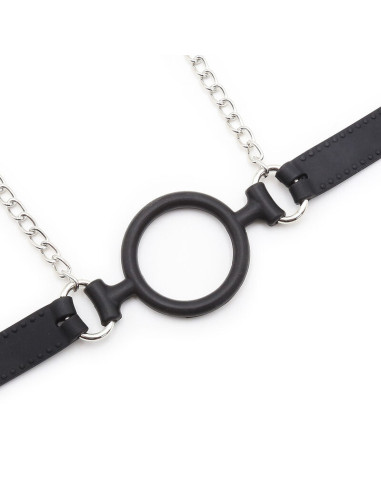 OHMAMA FETISH MORDAZA DE ANILLA CON CADENAS Y PINZAS PEZONES