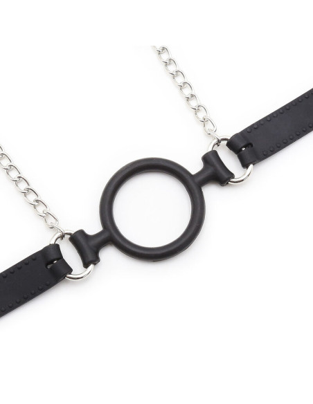 OHMAMA FETISH MORDAZA DE ANILLA CON CADENAS Y PINZAS PEZONES