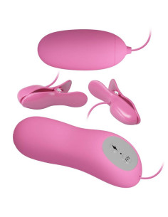 PRETTY LOVE PINZAS CON VIBRACION Y ELETROSHOCK ROSA