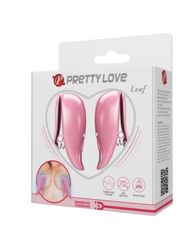 PRETTY LOVE LEAF PINZAS VIBRATORIAS PARA PEZONES ROSA