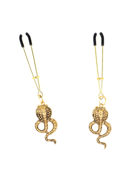 KINK PINZAS PARA PEZONES CON COLGANTE DE COBRA 6 CM KINK PINZAS PARA PEZONES CON COLGANTE DE COBRA 6 CM