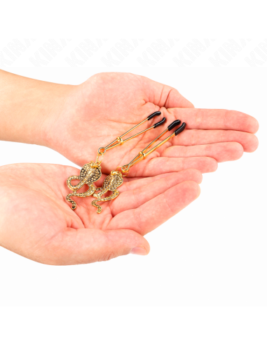 KINK PINZAS PARA PEZONES CON COLGANTE DE COBRA 6 CM