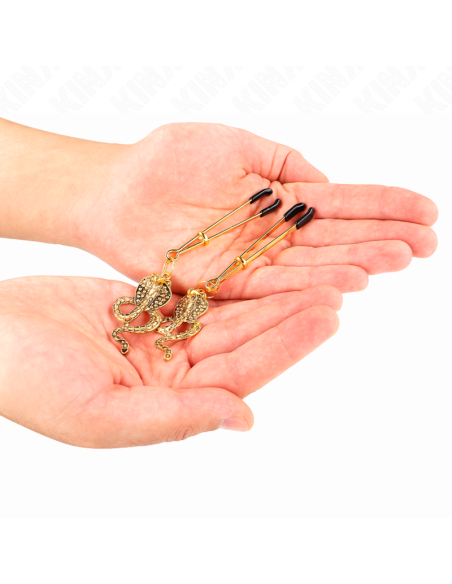 KINK PINZAS PARA PEZONES CON COLGANTE DE COBRA 6 CM KINK PINZAS PARA PEZONES CON COLGANTE DE COBRA 6 CM