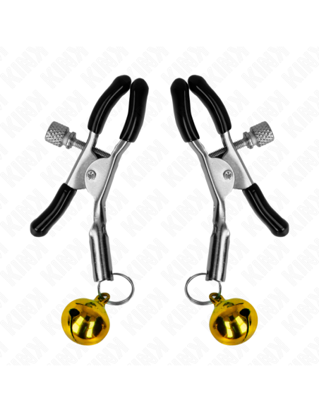 KINK PINZAS PARA PEZONES CON CAMPANILLA DORADA 6 CM KINK PINZAS PARA PEZONES CON CAMPANILLA DORADA 6 CM