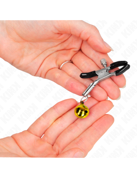 KINK PINZAS PARA PEZONES CON CAMPANILLA DORADA 6 CM KINK PINZAS PARA PEZONES CON CAMPANILLA DORADA 6 CM