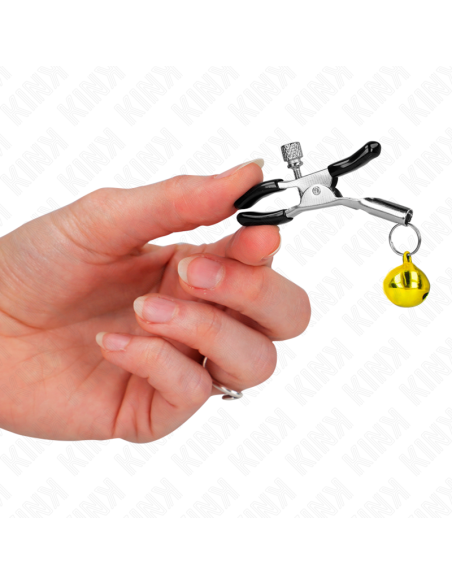 KINK PINZAS PARA PEZONES CON CAMPANILLA DORADA 6 CM KINK PINZAS PARA PEZONES CON CAMPANILLA DORADA 6 CM