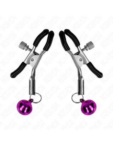 KINK PINZAS PARA PEZONES CON CAMPANILLA VIOLETA 6 CM