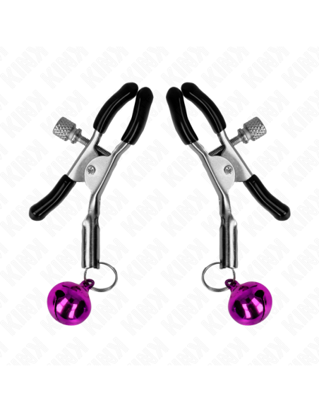 KINK PINZAS PARA PEZONES CON CAMPANILLA VIOLETA 6 CM KINK PINZAS PARA PEZONES CON CAMPANILLA VIOLETA 6 CM