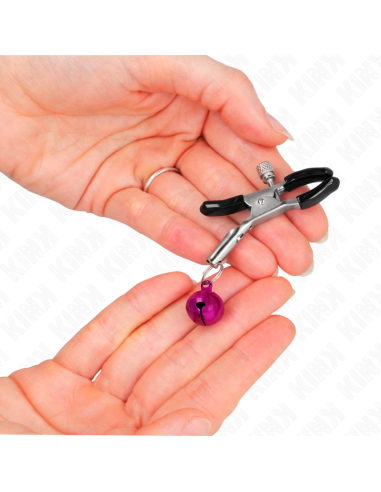 KINK PINZAS PARA PEZONES CON CAMPANILLA VIOLETA 6 CM