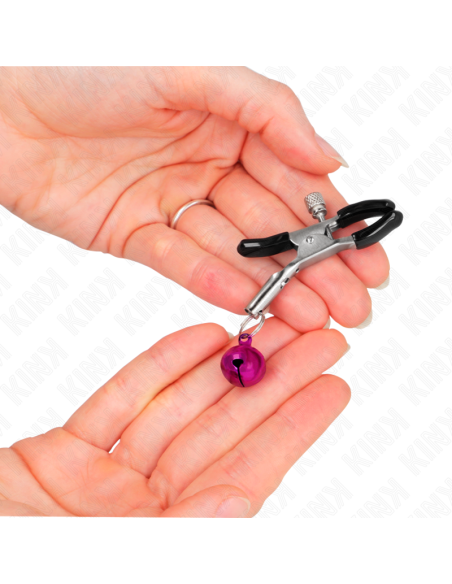 KINK PINZAS PARA PEZONES CON CAMPANILLA VIOLETA 6 CM KINK PINZAS PARA PEZONES CON CAMPANILLA VIOLETA 6 CM
