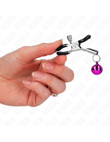 KINK PINZAS PARA PEZONES CON CAMPANILLA VIOLETA 6 CM