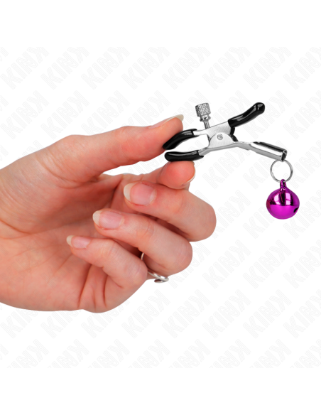 KINK PINZAS PARA PEZONES CON CAMPANILLA VIOLETA 6 CM KINK PINZAS PARA PEZONES CON CAMPANILLA VIOLETA 6 CM