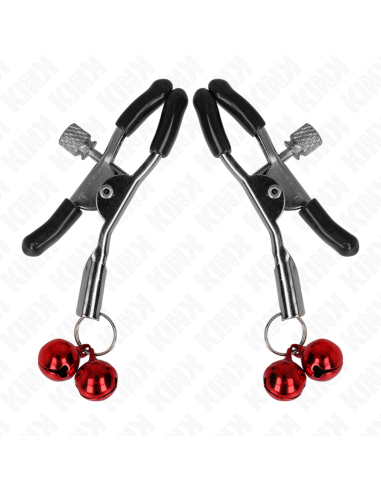 KINK PINZAS PARA PEZONES CON DOBLE CAMPANILLA ROJO 6 CM