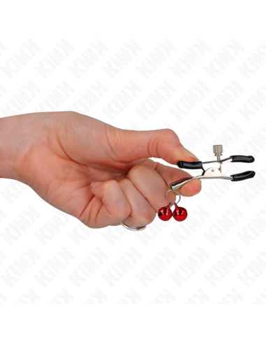KINK PINZAS PARA PEZONES CON DOBLE CAMPANILLA ROJO 6 CM