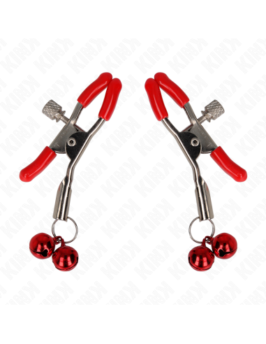 KINK PINZAS PARA PEZONES ROJAS CON DOBLE CAMPANILLA ROJO 6 CM