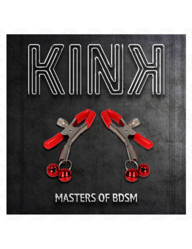 KINK PINZAS PARA PEZONES ROJAS CON DOBLE CAMPANILLA ROJO 6 CM