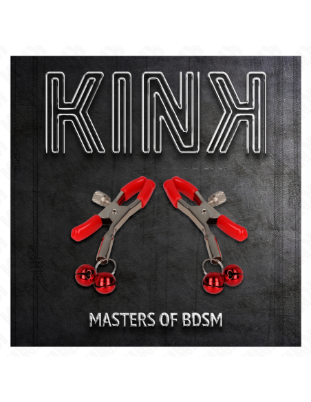 KINK PINZAS PARA PEZONES ROJAS CON DOBLE CAMPANILLA ROJO 6 CM KINK PINZAS PARA PEZONES ROJAS CON DOBLE CAMPANILLA ROJO 6 CM