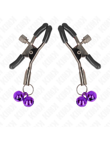 KINK PINZAS PARA PEZONES CON DOBLE CAMPANILLA VIOLETA 6 CM