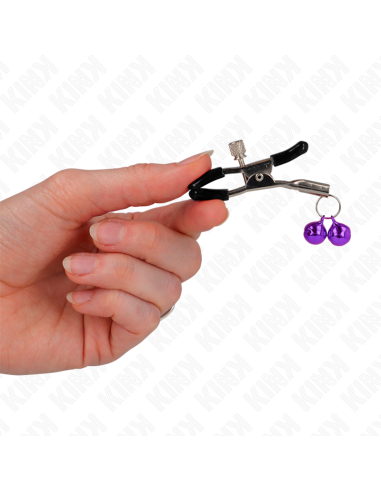 KINK PINZAS PARA PEZONES CON DOBLE CAMPANILLA VIOLETA 6 CM