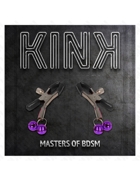 KINK PINZAS PARA PEZONES CON DOBLE CAMPANILLA VIOLETA 6 CM
