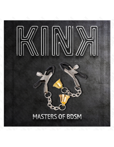 KINK PINZAS PARA PEZONES CON COLGANTE DE CAMPANA DORADO 6 CM KINK PINZAS PARA PEZONES CON COLGANTE DE CAMPANA DORADO 6 CM