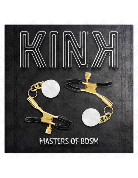 KINK PINZAS PARA PEZONES DORADAS CON COLGANTE DE VIDRIO 6 CM KINK PINZAS PARA PEZONES DORADAS CON COLGANTE DE VIDRIO 6 CM