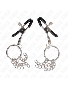 KINK PINZAS PARA PEZONES CON ARO Y PEQUENAS CADENAS PLATEADO 6 CM 2