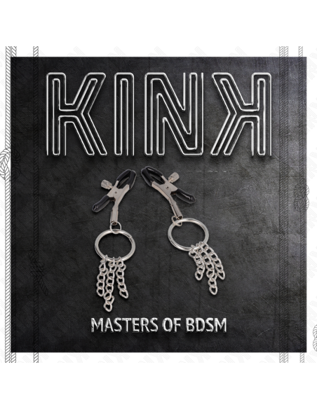 KINK PINZAS PARA PEZONES CON ARO Y PEQUENAS CADENAS PLATEADO 6 CM KINK PINZAS PARA PEZONES CON ARO Y PEQUENAS CADENAS PLATEADO 6 CM