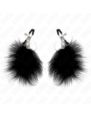KINK PINZAS PARA PEZONES CON PLUMA NEGRO 7 CM