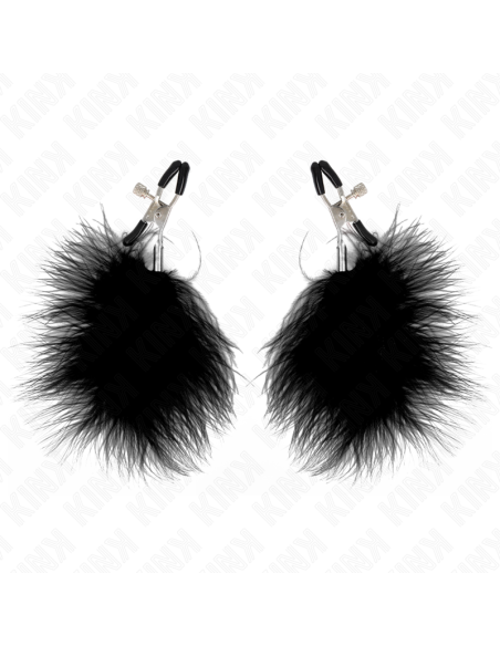KINK PINZAS PARA PEZONES CON PLUMA NEGRO 7 CM KINK PINZAS PARA PEZONES CON PLUMA NEGRO 7 CM