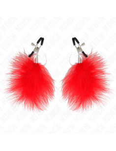 KINK PINZAS PARA PEZONES CON PLUMA ROJO 7 CM 2