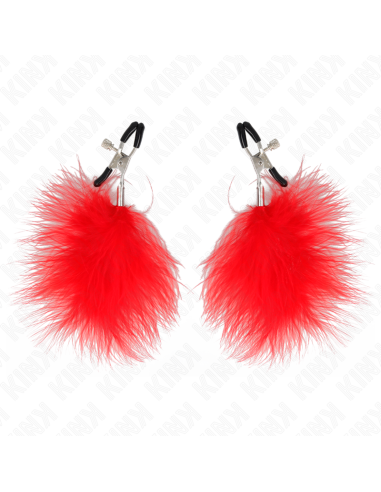 KINK PINZAS PARA PEZONES CON PLUMA ROJO 7 CM