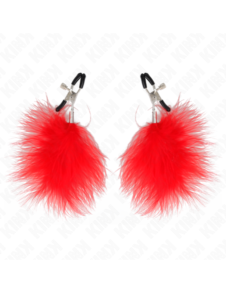 KINK PINZAS PARA PEZONES CON PLUMA ROJO 7 CM KINK PINZAS PARA PEZONES CON PLUMA ROJO 7 CM