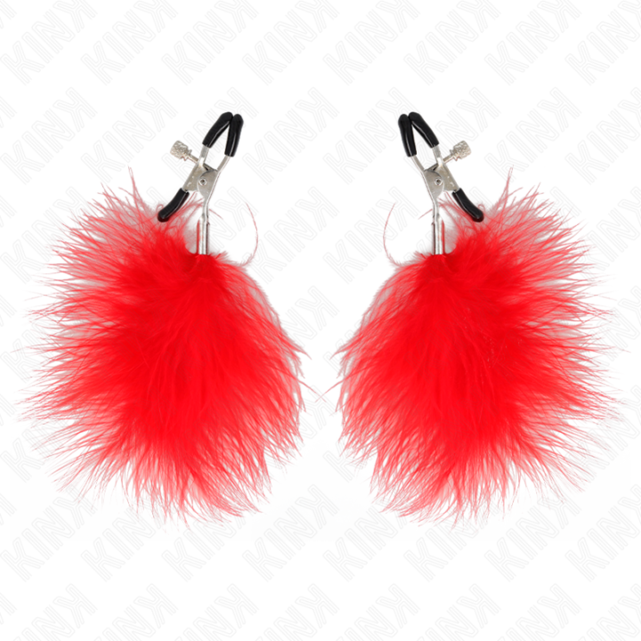 KINK PINZAS PARA PEZONES CON PLUMA ROJO 7 CM