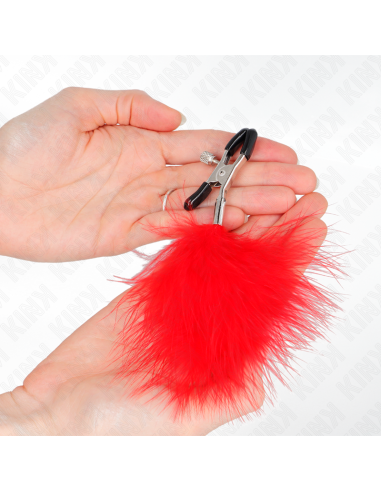 KINK PINZAS PARA PEZONES CON PLUMA ROJO 7 CM