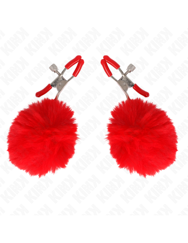 KINK PINZAS PARA PEZONES CON POMPON ROJO 6 CM