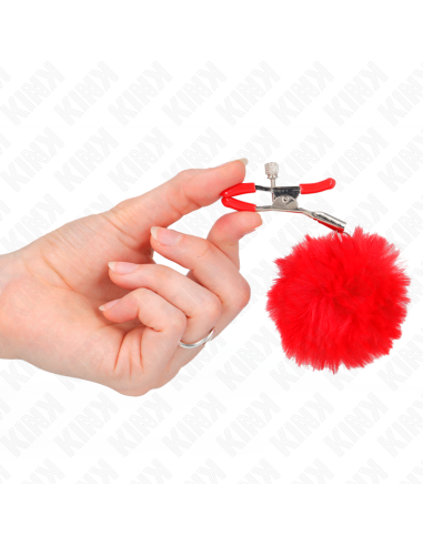 KINK PINZAS PARA PEZONES CON POMPON ROJO 6 CM