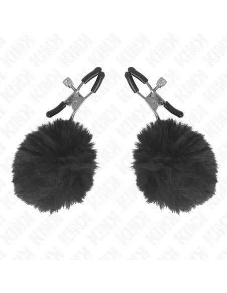 KINK PINZAS PARA PEZONES CON POMPON NEGRO 6 CM KINK PINZAS PARA PEZONES CON POMPON NEGRO 6 CM